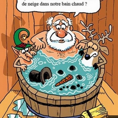 Bain avec bonhomme de neige