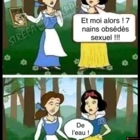 Belle, Blanche neige et schtroumpfette