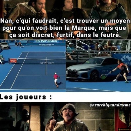 Bmw sur un court de tennis