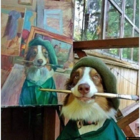 Chien peintre