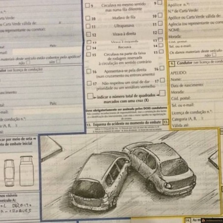 Dessin artiste constat accident