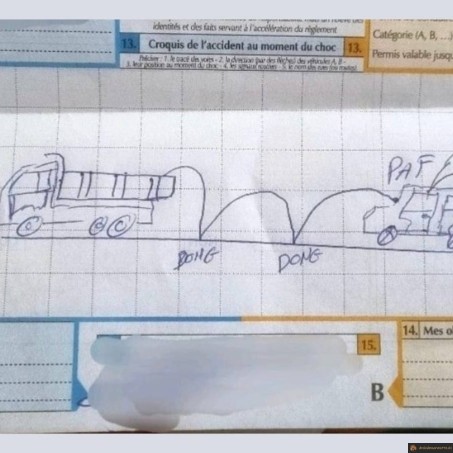 Dessin constat accident caillou