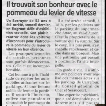 Il trouvait son bonheur avec le levier de vitesse
