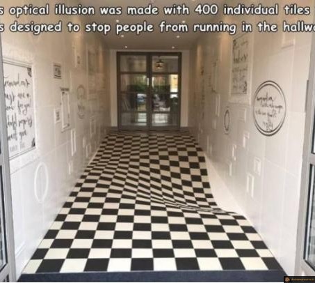 Illusion d'optique pour éviter de courrir