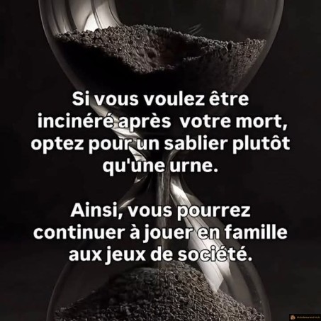 Incinération dans un sablier