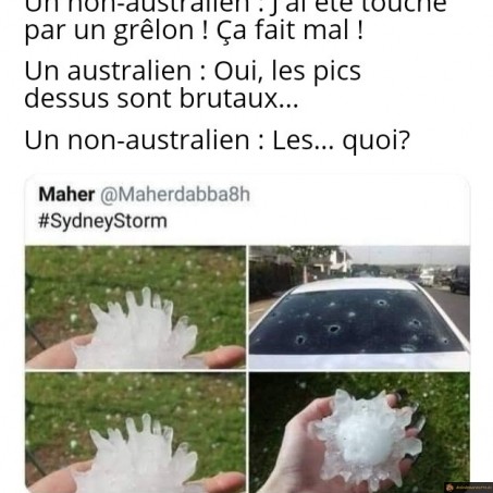 L'australie et la grêle