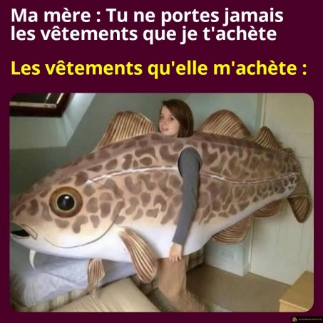Les vêtements qu'elle m'achète