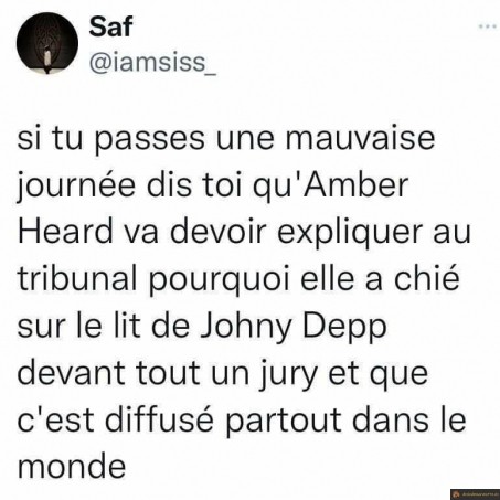 Mauvaise journée, pas pire qu'Amber Heard