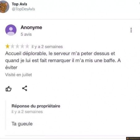 Notation d'un resto