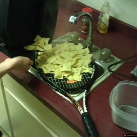 Passoire improvisée