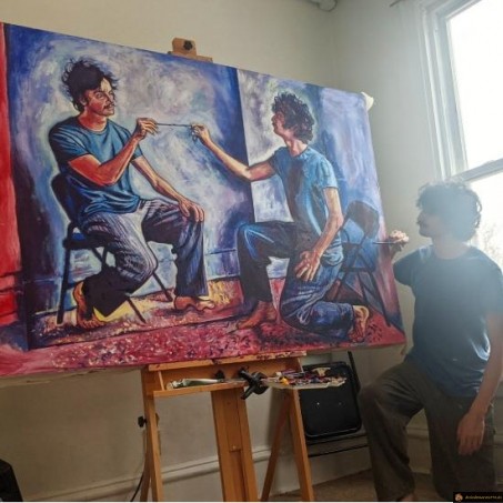 Peinture d'un peintre qui se peint en train de se peindre 