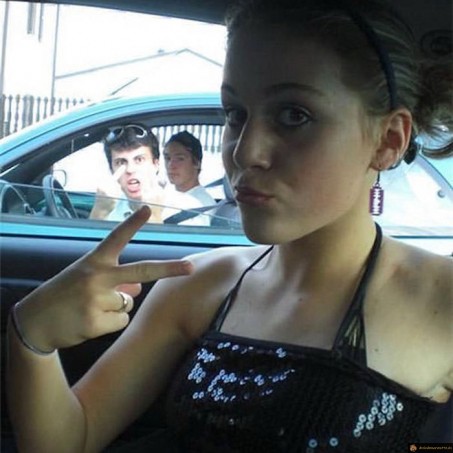 Photobomb conducteur voiture