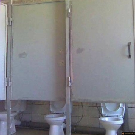 Portes wc bien hautes