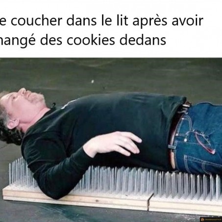 Se coucher dans le lit avec des cookies