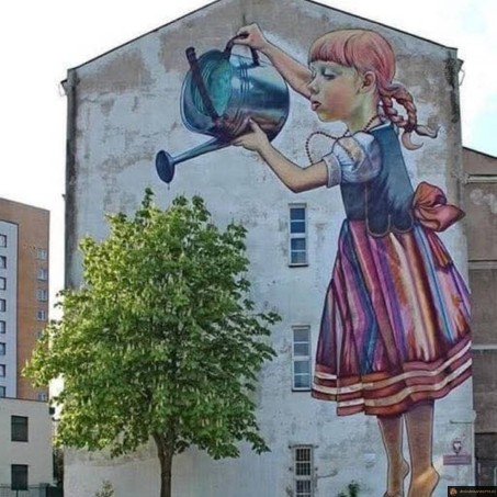 Street art arrosage arbre