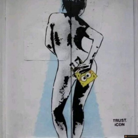 Street art bob l'éponge