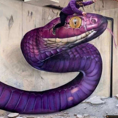 Street art serpent réaliste