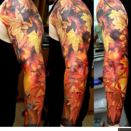 Tatouage feuilles d'automne