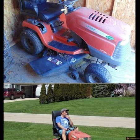 Tracteur tondeuse confortable