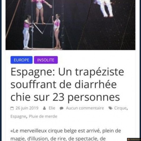 Trapéziste avec la diarrhée