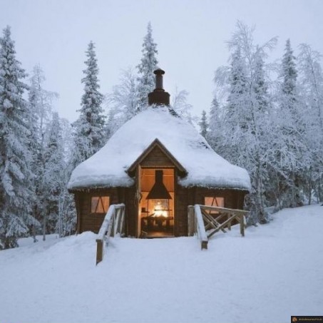 Un chalet accueillant dans la neige
