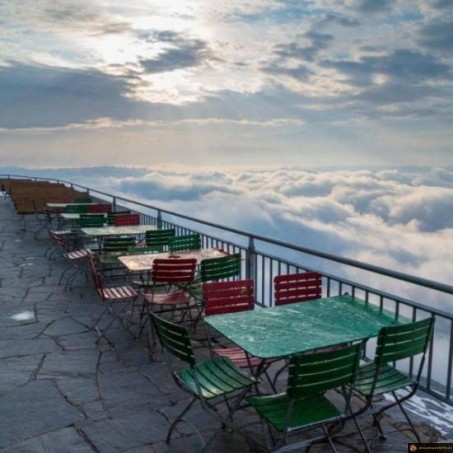 Vue d'un resto en montagne