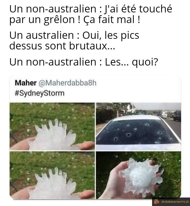 L'australie et la grêle