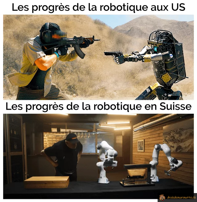 La robotique usa vs suisse