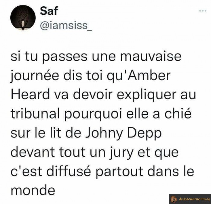 Mauvaise journée, pas pire qu'Amber Heard