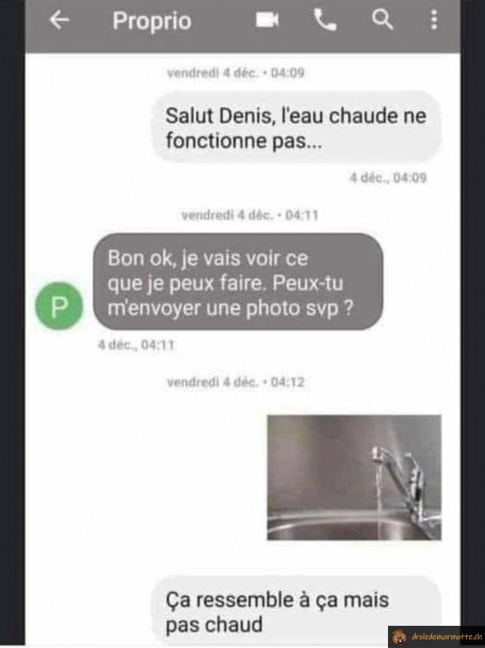 Pas d'eau chaude