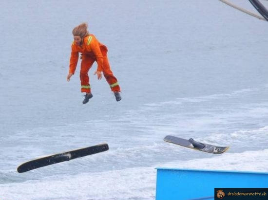 Saut raté à ski