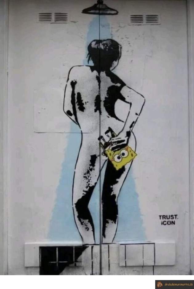 Street art bob l'éponge