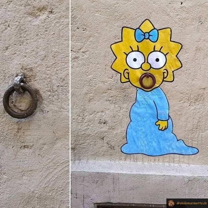 Street art Maggie Simpson