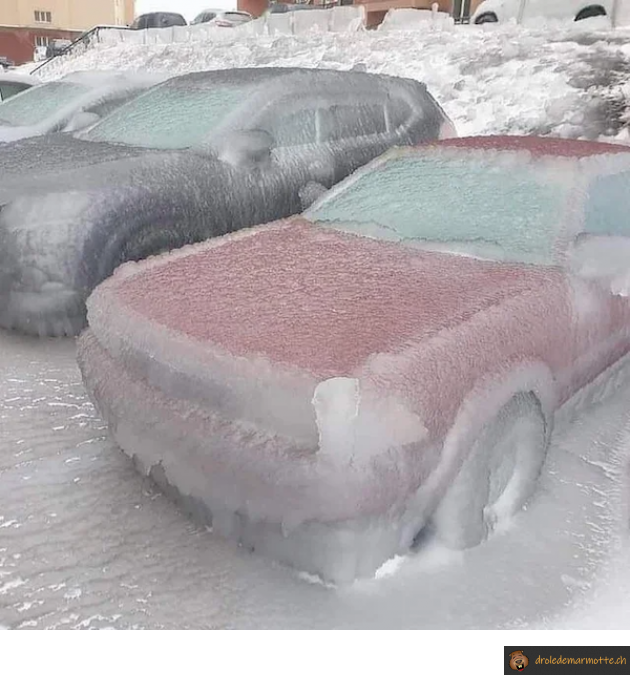 Voitures gelées aux usa