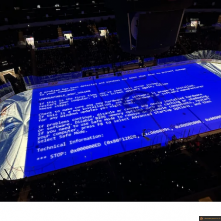 Ecran bleu windows au hockey