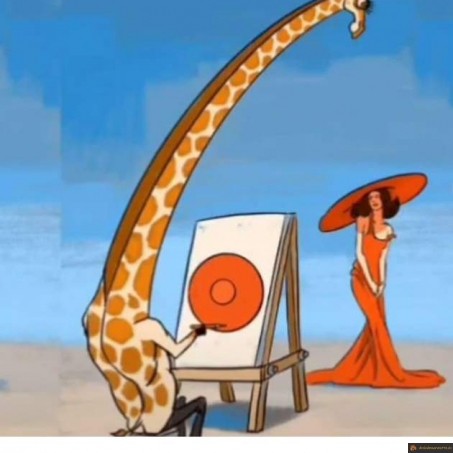 Girafe peintre