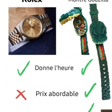 Rolex vs montre Godzilla