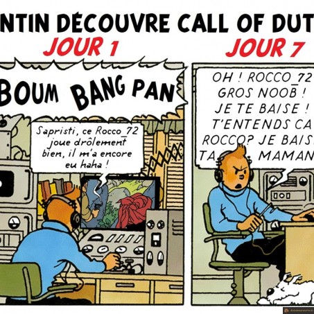 Tintin découvre call of duty