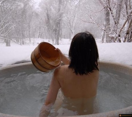 Un spa en hiver
