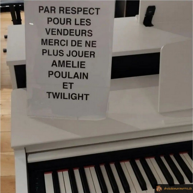 Respect pour les vendeurs de piano