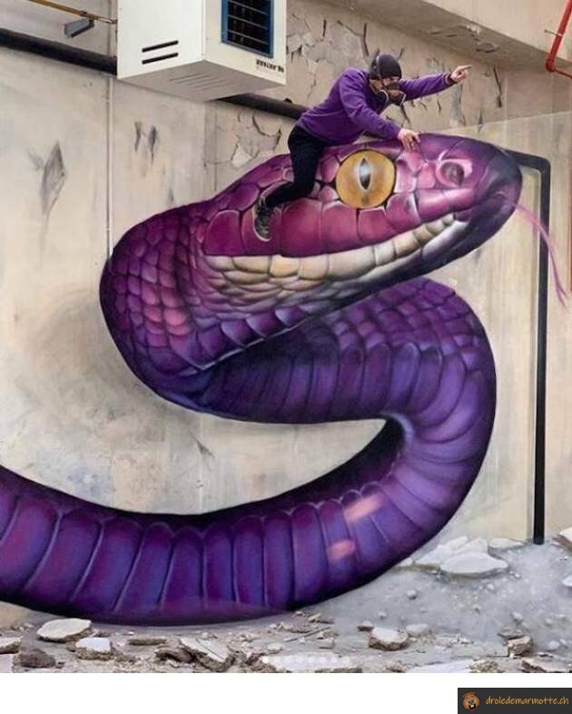 Street art serpent réaliste